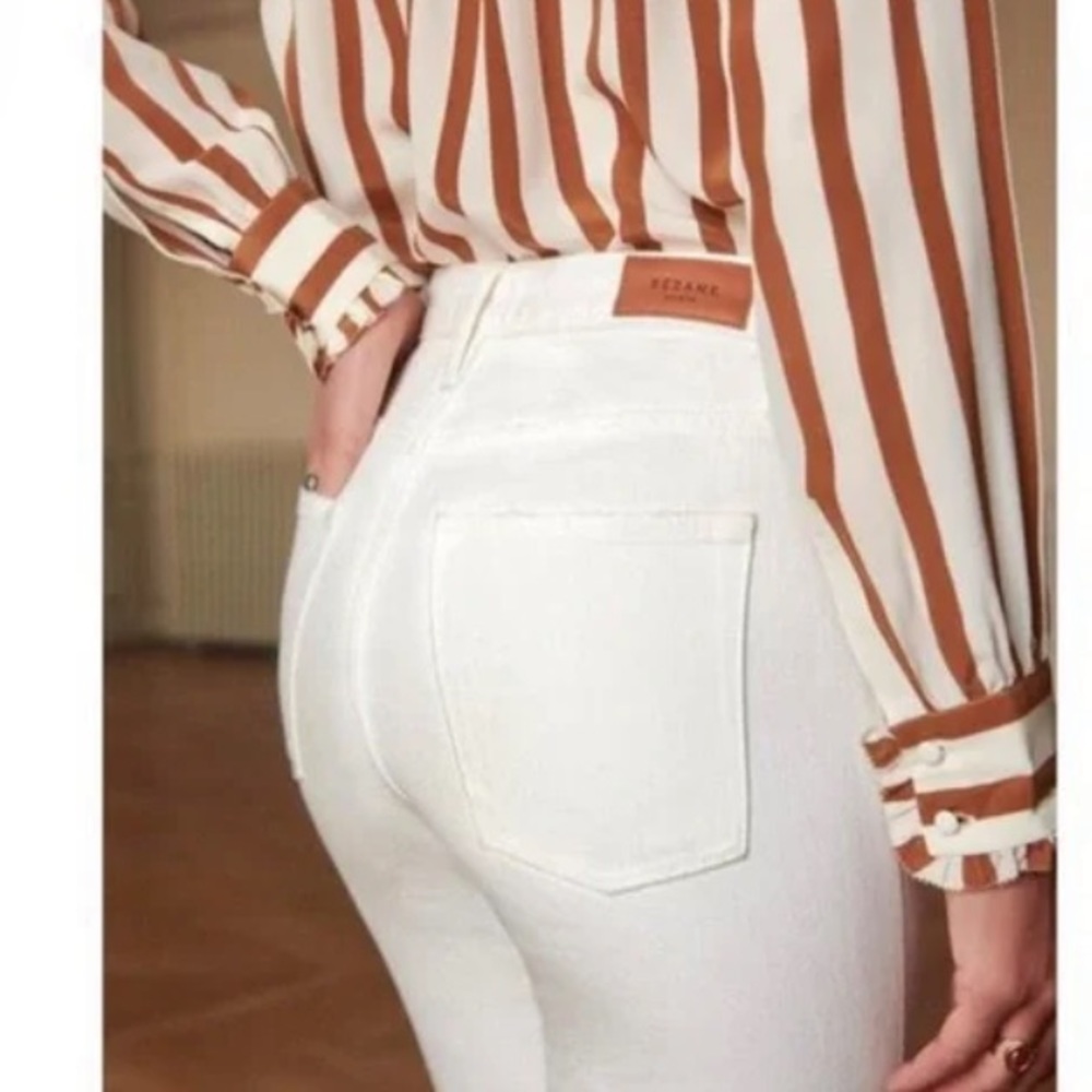 Sezane ecru denim ankle cut